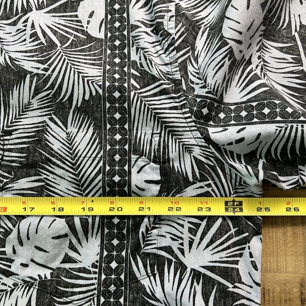 COOKE STREET Shirt Mens Size L Short Sleeve Hawaiian Black Lt Blue Floral Button - Picture 7 of 10